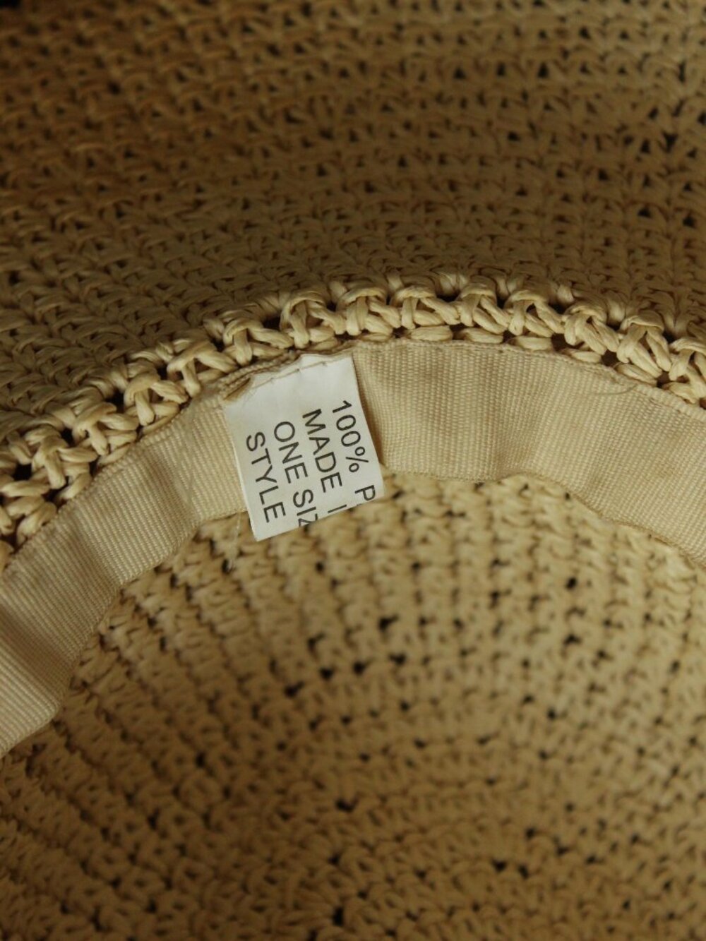 Vintage 2000s Hat, Y2K Paper Straw Wide Brimmed Sunhat, Millinery - Picture 12 of 12